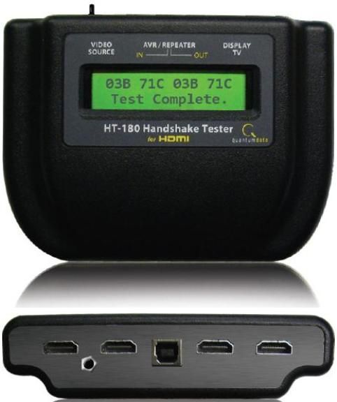 QUANTUM0000216 model HT-180 Handshake Tester, Identifies HDCP protocol problems, Identifies EDID problems, Identifies hot plug / 5V problems, Collects trace data, Monitor transactions during HDCP compliance tests, Powered through USB (QUANTUM0000216 DEVICE RECORDING TEST CHECK)