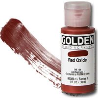 Golden 0002360-1 Fluid Acrylic 1 oz. Red Oxide; Highly intense, permanent acrylic colors with a consistency similar to heavy cream; Produced from lightfast pigments (not dyes), they offer very strong colors with very thin consistencies; No fillers or extenders are added and the pigment load is comparable to Golden heavy body acrylics; UPC 738797236011 (GOLDEN00023601 GOLDEN 00023601 0002360 1 GOLDEN-00023601 0002360-1) 