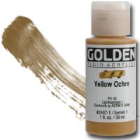 Golden 0002407-1 Fluid Acrylic 1 oz. Yellow Ochre; Highly intense, permanent acrylic colors with a consistency similar to heavy cream; Produced from lightfast pigments (not dyes), they offer very strong colors with very thin consistencies; No fillers or extenders are added and the pigment load is comparable to Golden heavy body acrylics; UPC 738797240711 (GOLDEN00024071 GOLDEN 00024071 0002407 1 GOLDEN-00024071 0002407-1) 