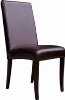 Wholesale Interiors 005-001-DK-BRN Set of Two Athens Dining Chair in Dark Brown, 24" Back To Front, 19" Seat Height, 16.5" Seat Depth, Sturdy wood frame, Leather upholstery, Supportive wooden legs with a dark finish (005001DKBRN 005-001-DK-BRN 005 001 DK BRN) 