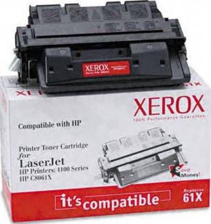 Xerox 006R00933 Replacement Black Toner Cartridge Equivalent to C8061X for use with HP Hewlett Packard LaserJet 4100, 4100N, 4100TN, 4100DTN, 4100MFP and 4101MFP Printers, 10800 Page Yield Capacity, New Genuine Original OEM Xerox Brand, UPC 095205609332 (006-R00933 006 R00933 006R-00933 006R 00933 6R933) 