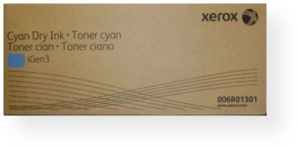 Xerox 006R01301 Toner Cartridge, Laser Print Technology, Cyan Print Color, 85,000 pages Yield, For use with Xerox DocuColor iGen3 Printer, UPC 095205613018 (006R01301 006R-01301 006R 01301 XER006R01301)