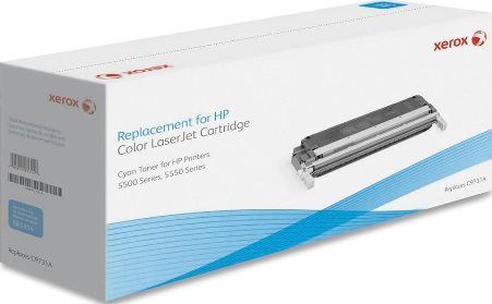 Xerox 006R01314 Replacement Cyan Toner Cartridge Equivalent to C9731A for use with HP Hewlett Packard LaserJet 5500 and 5550 Series Printers, 12800 Page Yield Capacity, New Genuine Original OEM Xerox Brand, UPC 095205613148 (006-R01314 006 R01314 006R-01314 006R 01314 6R1314) 