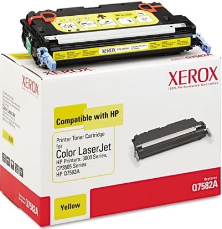 Xerox 006R01344 Replacement Yellow Toner Cartridge Equivalent to Q7582A for use with HP Hewlett Packard LaserJet 3800 and CP3505 Series Printers, Up to 6800 Page Yield Capacity, New Genuine Original OEM Xerox Brand, UPC 095205613445 (006-R01344 006 R01344 006R-01344 006R 01344 6R1344) 