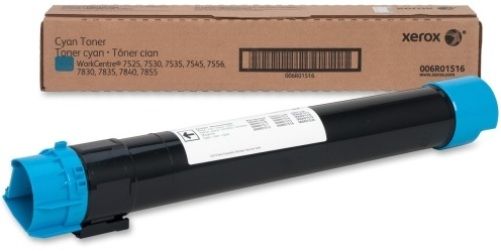 Xerox 006R01516 Cyan Toner, Laser Print Technology, Cyan Print Color, 15000 Page Typical Print Yield, For use with Xerox WorkCentre Printers 7525, 7530, 7535, 7545, 7556, UPC 095205615166 (006R01516 006R-01516 006R 01516)
