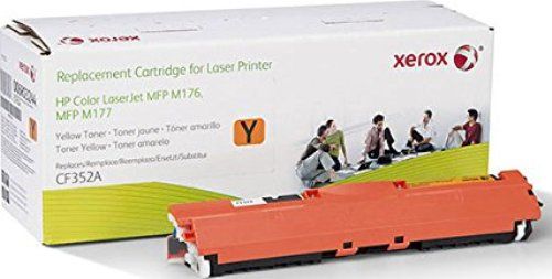 Xerox 006R03244 Toner Cartridge, Laser Print Technology, Yellow Print Color, 1000 Page Typical Print Yield, HP Compatible OEM Brand, CF352A Compatible OEM Part Number, For use with HP Color LaserJet Pro Color Printers MFP M176 Series and M177 Series, UPC 095205870336 (006R03244 006R-03244 006R 03244 XER006R03244)