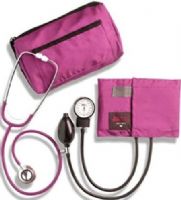 Mabis 01-260-151 MatchMates Dual Head Stethoscope Combination Kit, Magenta, Each stethoscope features a binaural, lightweight anodized aluminum chest piece, 22” vinyl Y-tubing, spare diaphragm and a pair of mushroom ear tips, Stethoscope, accessories and Sphygmomanometers come neatly stored in the matching carrying case (01-260-151 01260151 01260-151 01-260151 01 260 151) 