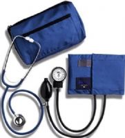 Mabis 01-260-241 MatchMates Dual Head Stethoscope Combination Kit, Navy Blue, Each stethoscope features a binaural, lightweight anodized aluminum chest piece, 22” vinyl Y-tubing, spare diaphragm and a pair of mushroom ear tips, Stethoscope, accessories and Sphygmomanometers come neatly stored in the matching carrying case (01-260-241 01260241 01260-241 01-260241 01 260 241) 