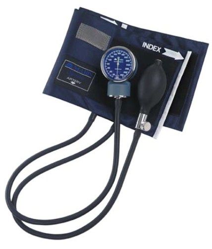 Mabis 01-100-011 Signature Aneroid Sphygmomanometers with Blue Nylon Cuff, Adult, Offers superior performance and unsurpassed quality, Deluxe air release valve delivers a precise deflation rate Heavy-duty vulcanized bladder and thick-walled inflation bulb combined with our deluxe calibrated nylon cuff, assures many years of reliable service (01100011 01100-011 01-100011 01 100 011)