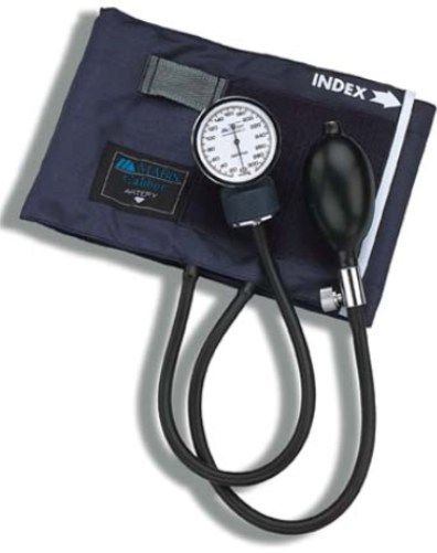 MABIS 01-133-016 Caliber Adjustable Aneroid Sphygmomanometer, Blue Nylon Cuff, Large Adult, Offers proven reliability at an affordable price, Designed so the user can easily set the gauge to zero if needed, Designed for many years of demanding service in the hospital, nursing home or EMT fields, Feature a blue aneroid gauge and matching calibrated blue nylon cuff (01133016 01133-016 01-133016 01 133 016)