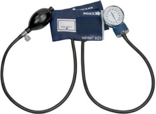 Mabis 01-149-013 Economy Aneroid Sphygmomanometers with Blue Nylon Cuff, Infant, Graduated to 300 mmHg, Calibrated blue nylon cuff with hook and loop closure, Standard bulb, Standard air release valve, Zippered carrying case, Contains latex (01-149-013 01149013 01-149013 01149-013 01 149 013)