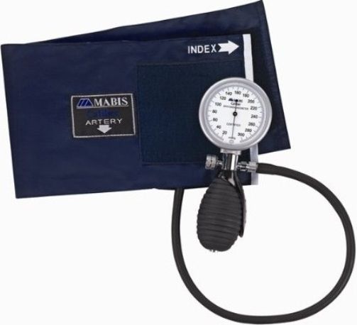 Mabis 01-155-011 Caliber Series Palm Aneroid, Blue Nylon Cuff, Adult, Ambidextrous styling with deluxe calibrated blue nylon cuffDeluxe air release valve, Zippered carrying case (01-155-011 01155011 01155-011 01-155011 01 155 011)