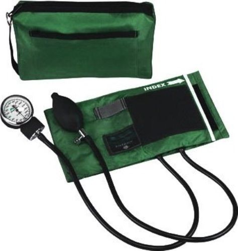 Mabis 01-160-251 MatchMates Aneroid Sphygmomanometers Kit, Hunter Green, Neatly stored in carrying case, Lifetime calibration warranty, Carrying Case: 9