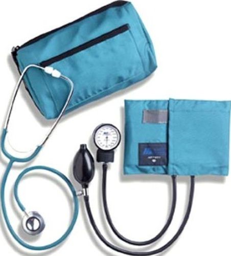 Mabis 01-260-161 MatchMates Dual Head Stethoscope Combination Kit, Teal, Each stethoscope features a binaural, lightweight anodized aluminum chest piece, 22 vinyl Y-tubing, spare diaphragm and a pair of mushroom ear tips, Stethoscope, accessories and Sphygmomanometers come neatly stored in the matching carrying case (01-260-161 01260161 01260-161 01-260161 01 260 161)