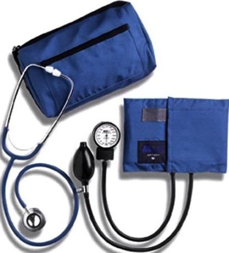 Mabis 01-260-241 MatchMates Dual Head Stethoscope Combination Kit, Navy Blue, Each stethoscope features a binaural, lightweight anodized aluminum chest piece, 22 vinyl Y-tubing, spare diaphragm and a pair of mushroom ear tips, Stethoscope, accessories and Sphygmomanometers come neatly stored in the matching carrying case (01-260-241 01260241 01260-241 01-260241 01 260 241)