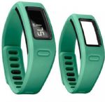 Garmin 010-01225-03 Vivofit Fitness Band (Teal); Learns your activity level and assigns a personalized daily goal; Displays steps, calories, distance; monitors sleep; Pairs with heart rate monitor¹ for fitness activities; 1+ year battery life; water-resistant (50 meters); Save, plan and share progress at Garmin Connect; Display size, WxH: 1.00" x 0.39" (25.5 mm x 10 mm); Display resolution, WxH: Segmented LCD; Negative mode display: Yes; UPC 753759119584 (0100122503 010-01225-03 010-01225-03) 