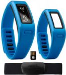 Garmin 010-01225-34 vivofit Fitness Band with Heart Rate Monitor (Blue); Learns your activity level and assigns a personalized daily goal; Displays steps, calories, distance; monitors sleep; Pairs with heart rate monitor¹ for fitness activities; 1+ year battery life; water-resistant (50 meters); Save, plan and share progress at Garmin Connect; Display size, WxH: 1.00" x 0.39" (25.5 mm x 10 mm); Display resolution, WxH: Segmented LCD; UPC 753759119652 (0100122534 010-01225-34 010-01225-34) 