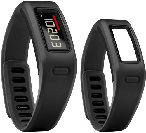 Garmin 010-01225-00 Vivofit Fitness Band (Black); Learns your activity level and assigns a personalized daily goal; Displays steps, calories, distance; monitors sleep; Pairs with heart rate monitor for fitness activities; 1+ year battery life; water-resistant (50 meters); Save, plan and share progress at Garmin Connect; Display size, WxH: 1.00