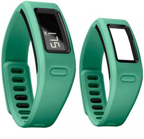 Garmin 010-01225-03 Vivofit Fitness Band (Teal); Learns your activity level and assigns a personalized daily goal; Displays steps, calories, distance; monitors sleep; Pairs with heart rate monitor for fitness activities; 1+ year battery life; water-resistant (50 meters); Save, plan and share progress at Garmin Connect; Display size, WxH: 1.00
