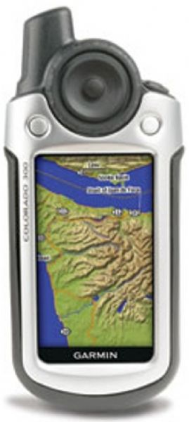 Garmin 010-00622-31 model Colorado 300 Personal handheld GPS Navigator, 384 MB Built-in memory, 50 Routes, 1000 Waypoints, favorites and locations, 10,000 points, 20 saved tracks, High-sensitivity GPS receiver, Innovative Rock n Roller input wheel, SD card slot for optional mapping and user data storage, UPC 753759067069 (010-00622-31 010 00622 31 0100062231 Colorado-300 Colorado300)