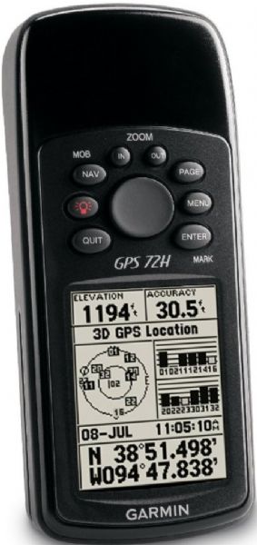 Garmin 010-00840-02 model GPS-72H - Marine, hiking GPS receiver, LCD - monochrome Type, 120 x 160 Resolution, 500 Waypoints, 10 Tracks, 50 Routes, Sun/moon positions Trip Computer, AA Battery Type, 2 Required Qty, Up To 18 hours Run Time, Waterproof Protection, UPC 753759098520 (0100084002 010-00840-02 010 00840 02 GPS72H GPS-72H GPS72H)