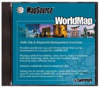 Garmin 010-10215-01 MapSource WorldMap CD-ROM; includes political boundaries, cities, towns, and principal highways; U.S. Interstate Exits Information, such as service stations, gas stations, restaurants, hotels, campsites, hospitals, banks, and more, UPC 753759016753 (0101021501 010 10215 01 01010215) 