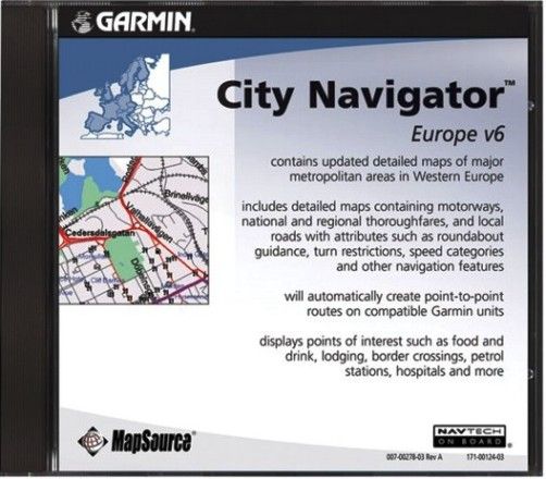 Garmin 010-10887-00 MapSource City Navigator Europe, Includes full country coverage for Western Europe & many countries in Eastern Europe, Expanded address ranges for Belgium, Displays 1.5 million POIs, including restaurants, lodging, border crossings, attractions, petrol stations, campsites, shopping & more; UPC 753759065492 (0101088700 01010887-00 010-1088700)
