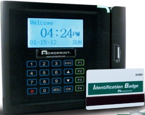 Acroprint 01-0268-000 timeQplus Magnetic Stripe System; 128 x 64 graphical backlit LCD display; Ideally suited for small businesses who want to automate their time and attendance process; Includes software capacity for up to 50 employees, Upgradable up to 250 employees; Hold up to 50000 transactions with a user capacity of 10000 cards (010268000 010268-000 01-0268000)