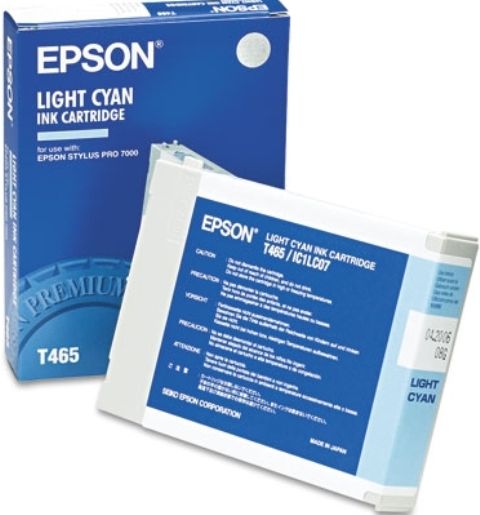 Epson T465011 Ink Cartridge, Inkjet Print Technology, Light Cyan Print Color, 28 Page A1 at 40 % Coverage 720 dpi and 3800 Page A4 at 5 % Coverage 360 dpi Print Yield, Epson DURABrite Ultra Cartridge Features, For use with EPSON Stylus Pro 7000 (T465011 T465-011 T465 011 T-465011 T 465011)
