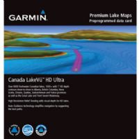 Garmin 010-C1114-00 Canada LakeVü HD Ultra; Auto Guidance shows the best path to a destination; High-resolution Relief Shading adds visual depth; Depth Range Shading for up to 10 ranges enables you to view your target depth at a glance; Dynamic Lake Level setting adjusts maps based on current water levels; UPC 753759119928 (010C111400 010-C1114-00) 