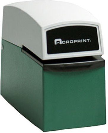 Acroprint 01-5G00-008 Model ED Date Stamp (Prints month, date & year wheels), Manual advance, Automatic printing, Prints date onto documents or forms, Handles wide range of papers from onion skin thin to 1/4