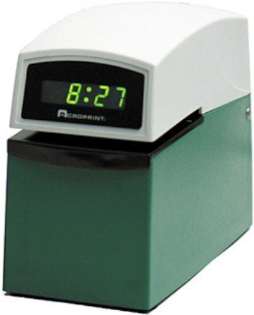 Acroprint 01-6000-003 Model ETC/MT Heavy Duty Document Stamp with Digital Time Display and Military Hours (Prints date, Mil Hrs (00-23), Standard Minutes), Quality designed timing motor porvides the highest accuracy, Electronically controlled printing assures clean instant registration, Print control adjustment allows for multi-copy printing (016000003 016000-003 01-6000003 ETCMT ETC-MT ETC MT)