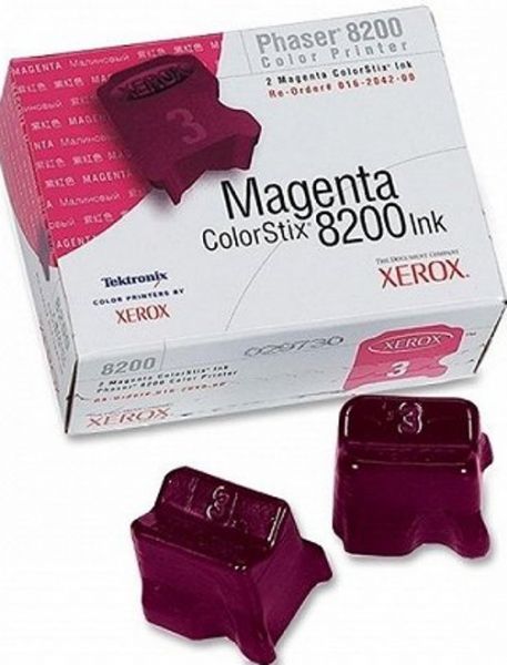 Xerox 016-2042-00 ColorStix Solid inks, Solid ink Printing Technology, Magenta Color, 2 Included, Up to 2800 pages Duty Cycle, Designed For Tektronix Phaser 8200, 8200B, 8200DP, 8200DX, 8200N Xerox Phaser 8200B, 8200DP, 8200DX, 8200MB, 8200MN, 8200N, UPC 521227038084 (016-2042-00 016 2042 00 016204200 XER016204200)