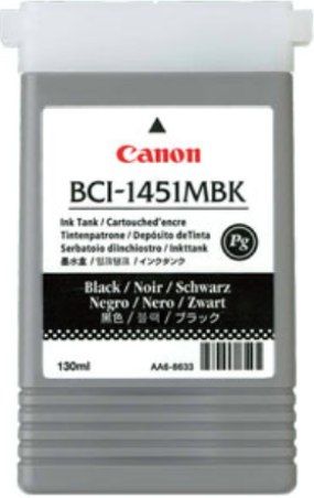 Canon 0175B001AA Model BCI-1451MBK Matte Black Inkjet/Ink Cartridge 130ml for use with W6400 Large Format Printer, New Genuine Original OEM Canon Brand, UPC 013803048759 (0175-B001AA 0175 B001AA 0175B001A 0175B001 BCI1451MBK BCI 1451MBK BCI1451-MBK BCI-1451 MBK)