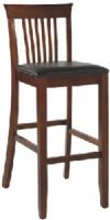 Linon 01858DKCHY-01-KD-U Triena Collection Craftsman Bar Stool; With a traditional Mission back styling, will enhance your dining area with its casual charm; Rich dark cherry finish, dark brown wipe clean vinyl padded seat, and 30-inch high seat give this bar stool a timeless allure; 275 pound weight limit; UPC 753793844831 (01858DKCHY01KDU 01858DKCHY-01KD-U 01858DKCHY01-KDU 01858DKCHY-01KD-U) 
