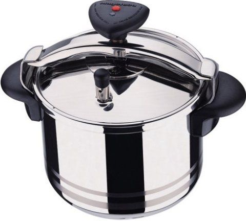 Magefesa 01OPRESTA08 Star R Stainless Steel 8 Quart Fast Pressure Cooker, Fast pressure cooker, Made of 18/10 stainless steel, Progressive lock system, Three safety systems - two safety clamps and two pressure valves for maximum safety, Induxual high-tech base with 5 layers in total - 18/10 stainless steel, silver, aluminum, silver and 18/10 stainless steel, Suitable for all type of surfaces, including induction cooktops (01O PRESTA08 01O-PRESTA08 01OPRESTA 08 01OPRESTA-08)