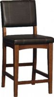 Linon 0210VBRN121-01-KD Milano 24-Inch Counter Stool, Walnut Finish, Chinese Maple with PVC seat, Dark brown vinyl upholstery with detailed stitching, Fabric is fade and stain resistant, Some Assembly Required, Dimensions (W x D x H) 18.00 x 19.25 x 38.25 Inches, Weight 22.05 Lbs, UPC 753793021010 (0210VBRN12101KD 0210VBRN121-01 0210VBRN121 0210VBRN-121) 