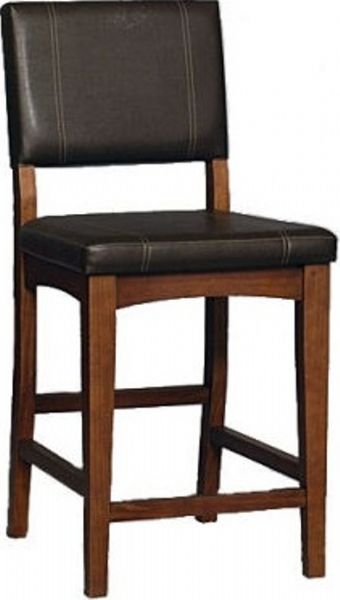 Linon 0210VBRN121-01-KD Milano 24-Inch Counter Stool, Walnut Finish, Chinese Maple with PVC seat, Dark brown vinyl upholstery with detailed stitching, Fabric is fade and stain resistant, Some Assembly Required, Dimensions (W x D x H) 18.00 x 19.25 x 38.25 Inches, Weight 22.05 Lbs, UPC 753793021010 (0210VBRN12101KD 0210VBRN121-01 0210VBRN121 0210VBRN-121)