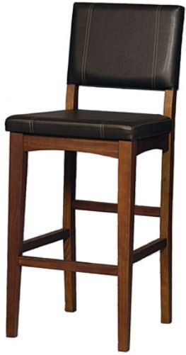 Linon 0211VBRN121-01-KD Milano 30-Inch Bar Stool, Walnut Finish, Chinese Maple with PVC seat, Dark brown vinyl upholstery with detailed stitching, Fabric is fade and stain resistant, Some Assembly Required, Dimensions (W x D x H) 18.00 x 19.25 x 44.25 Inches, Weight 26.46 Lbs, UPC 753793021119 (0211VBRN12101KD 0211VBRN121-01 0211VBRN121 0211VBRN-121)