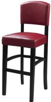 Linon 0217RED-01-KD-U Monaco Stool, 24" Seat Height, 275 lbs Weight limits, 38" - 44.8" H x 17.75" W x 19.5" D, Espresso finished frame, Solid wood legs and padded seat cushion, Rich Ox blood red seat and chair back, 4 Foot rails provide stability and comfort, UPC 753793910420 (0217RED01KDU 0217RED-01-KD-U 0217RED 01 KD U) 