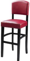 Linon 0218RED-01-KD-U Monaco Stool, 30" Seat Height, 275 lbs Weight limits, 38" - 44.8" H x 17.75" W x 19.5" D, Espresso finished frame, Solid wood legs and padded seat cushion, Rich Ox blood red seat and chair back, 4 Foot rails provide stability and comfort, UPC 753793910437 (0218RED01KDU 0218RED-01-KD-U 0218RED 01 KD U) 