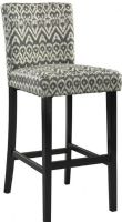Linon 0225DRIF-01-KD-U Morocco Driftwood Counter Stool, 24"H Seat Height, 275 lbs Weight limits, 37.02"H x 17.72"W x 23.03"D, Counter Height, Driftwood Ikat Styled Fabric Upholstery, Black Finished Frame, Stationary Seat, Fabric is 100% polyester, Pine, local hard wood, plywood, birch Constructions, UPC 753793900223 (0225DRIF01KDU 0225DRIF-01-KD-U 0225DRIF 01 KD U) 