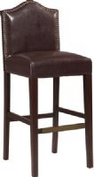 Linon 022604BBER01U Manor Blackberry Bar Stool; Traditional in style, has a sophisticated design and style; Seat back has an arching top and is accented with burnished bronze nail head trim; Plush Blackberry PU upholstered seat makes sitting comfortable; 275 pound weight limit; 30" Seat Height; UPC 753793932767 (022604-BBER01U 022604BBER-01U 022604-BBER-01U 022604 BBER01U) 