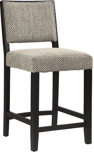 Linon 022605TWD01U Zoe Counter Stool, Bridgeport; Exudes sleek modern style and appeal; Black finished, straight lined legs keep the stool sophisticated, while the chevron styled fabric upholstery adds fun flair to the piece; Sturdy and durable, the Zoe Stool is the perfect choice for a high top table, kitchen counter or home bar; UPC 753793935393 (022605-TWD01U 022605TWD-01U 022605-TWD-01U 022605 TWD01U)