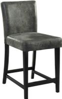 Linon 0226CHA-01-KD-U Morocco Charcoal Bar Stool, 30" Seat Height, 275 lbs Weight limits, 37.2 - 43.31" H x 17.72" W x 23.03" D, Bar Height, Charcoal Upholstered Seat and Back, Black Finished Frame, Stationary Seat, Fabric is sueded microfiber, Pine, local hard wood, plywood, birch Constructions, UPC 753793900230 (0226CHA01KDU 0226CHA-01-KD-U 0226CHA 01 KD U) 