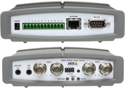 Axis Communications 0230-004 model 241QA Video Server, 4 x BNC - Composite Video Auto-sensing Video Input, NTSC and PAL Video Signals, 30 fps at 704 x 480 and 25 fps at 768 x 576 Video Frame Rate, MPEG-4 and MPEG-4 Video Formats, 8MB Flash Memory, 64MB RAM Memory, 10/100Base-T Ethernet Network, UPC 667026008849 (0230 004 0230004 241QA)