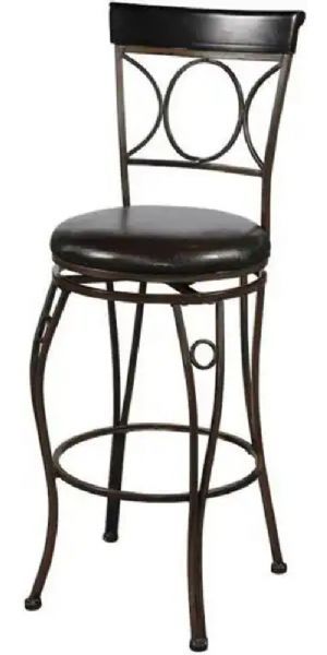 Linon 02731MTL-01-KD-U Circles Back Bar Stool, Elegant counter stool, 30