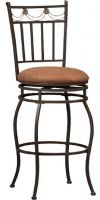 Linon 02760MTL-01-KD-U Swag Counter Stool, 24" Height, 275 lbs Weight Limit, 40.67" H x 18.11" W x 19.88" D, Metal, fabric and CA fire foam construction, Swivel seat, Brown fabric seat cover, Crafted of metal and highlighted with subtle curves and a distinctive back, UPC 753793844909 (02760MTL01KDU 02760MTL-01-KD-U 02760MTL 01 KD U) 