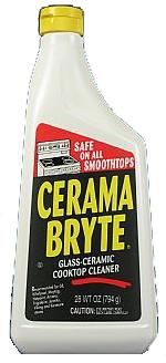 Cerama Bryte 03-150 Ceramic Cooktop Cleaner, 28 oz bottle, Fresh lemon scent, Safe for all Radiant and Halogen Cooktops, Recommended by GE Appliances, Tested and qualified for CERAN by Schott, Use on GE Amana Frigidaire Whirlpool Hotpoint Kenmore Admiral Maytag Tappan Viking and Jennair cooktops (CERAMABRYTE03150 03150 03 150)