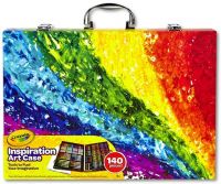 Crayola 04-2532 Inspiration Art Case; Premier art set comes in a durable storage case and contains 140 plus pieces: 64 crayons, 20 short colored pencils, 40 washable markers, and 15 sheets of 6" x 8" paper; Ages 4 plus; Crayola Art Supply Case with organized storage; 140 Piece Drawing and Coloring Set; Nontoxic; Dimensions 2.25" x 15.50" x 11"; Weight 3.41 lbs; UPC 071662045326 (CRAYOLA042532 CRAYOLA 042532 04 2532 04-2532) 